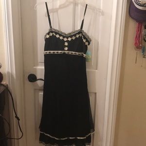 Black and white dress.